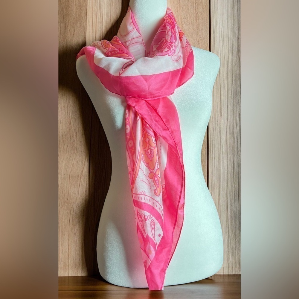 ELLEN TRACY PINK SCARF One size